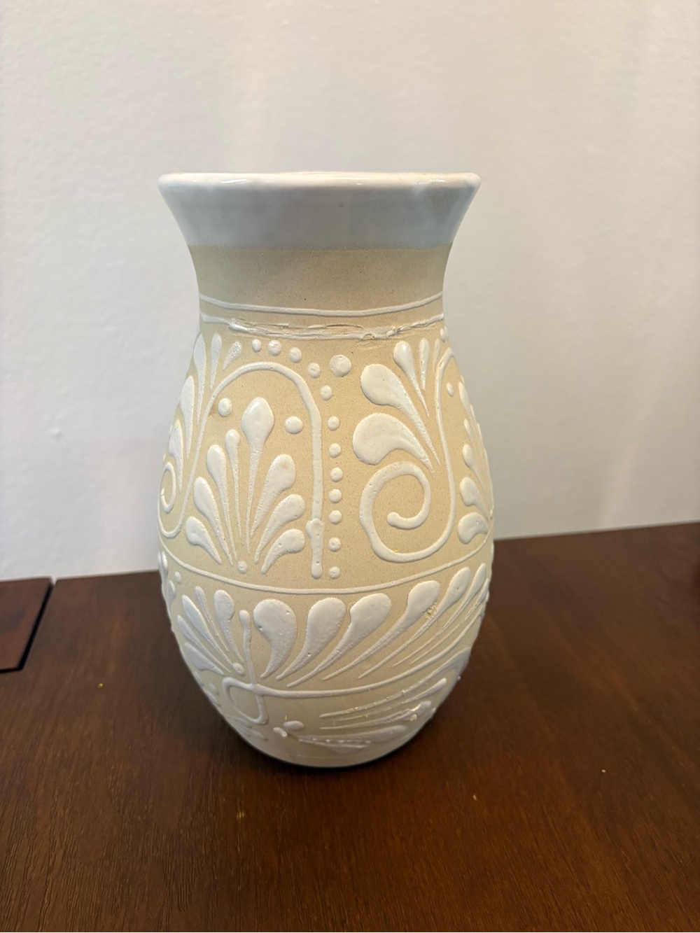 Mexican painted vase terracotta Talavera
